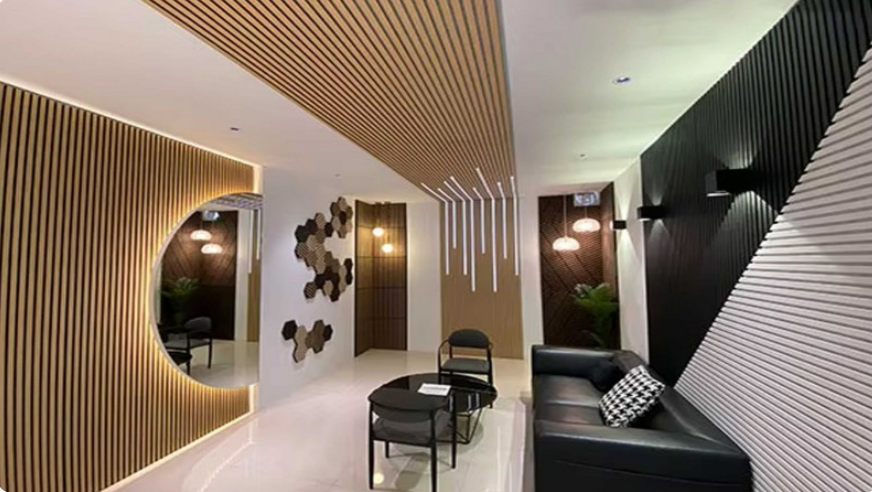Wood Texture Carbon Crystal Wall Panel